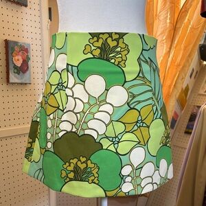 Zara Green Floral Mini Skirt